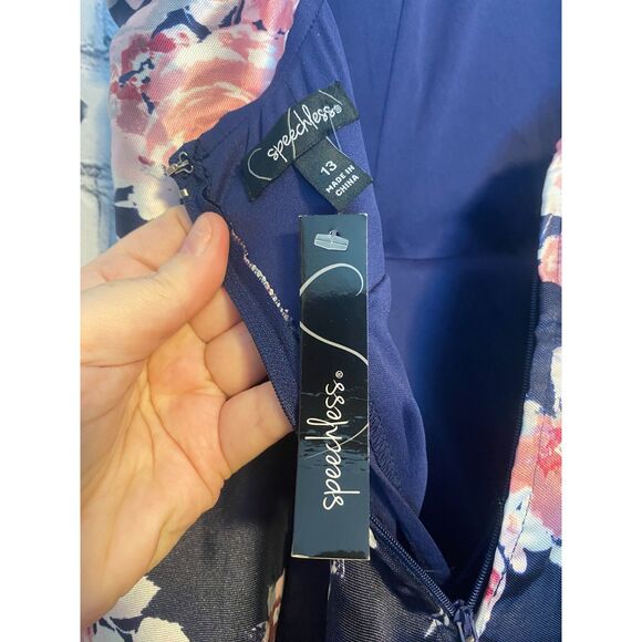 Speechless Size 13 Hi Low Halter Dress Floral Print Pockets Prom Formal NWT - Picture 10 of 15